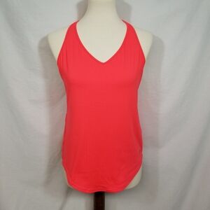 Under Armour Athletic Women's Sm Loose Activewear Hot Coral Racer Back Tank Top